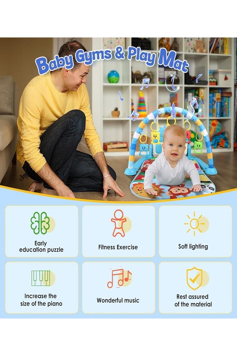 Baby Play Mat, Baby Piano Mat with Music and Lights, Baby Play Mats for Floor with Detachable Activity Toys, Early Development Activity Play Mat Toy Gift for Babies Newborn Toddler (Cute Animals Shape) - Image 3