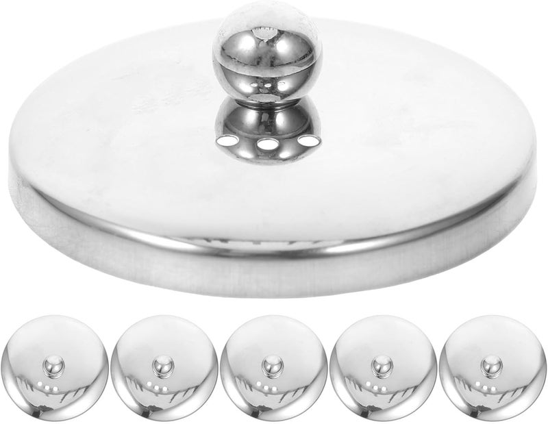 6Pcs Teapot Lid: Stainless Steel Replacement Cover for Tea Kettle Filter Strainer - Small Tea Pot Cover - Home Teaware Accessories OD3.19inch - Image 1