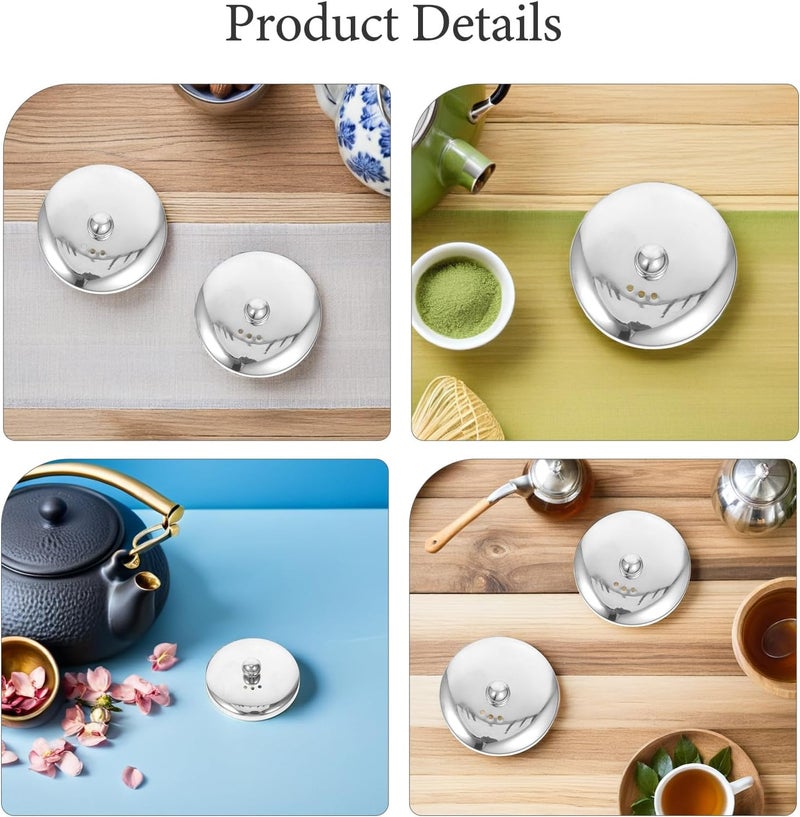 6Pcs Teapot Lid: Stainless Steel Replacement Cover for Tea Kettle Filter Strainer - Small Tea Pot Cover - Home Teaware Accessories OD3.19inch - Image 5