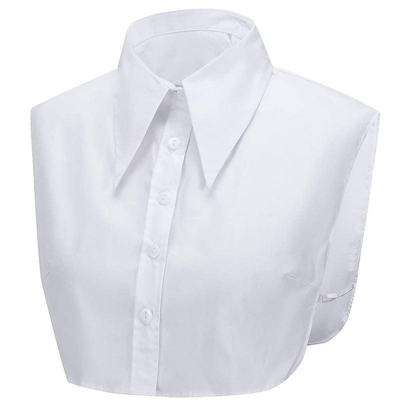 LoudSung Detachable Half Shirt Blouse False Collar Big Pointed Cotton Collar Elegant for Women Girls - Image 1