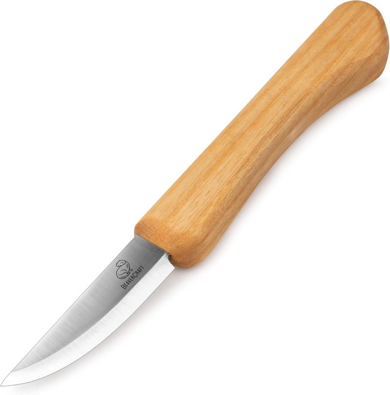 BeaverCraft Whittling Knife C1M - Sloyd Chip Wood Carving Knife Carbon Steel - Small Whittling Knives for General and Detail, Delicate Cutting - Wood Carving Tools for Beginners and Professionals - Image 1