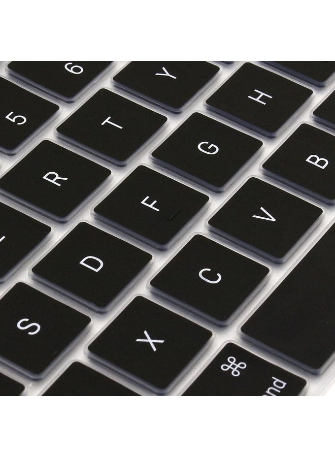 غطاء لوحة مفاتيح إنجليزي فائق النحافة EU/UK لجهاز MacBook Pro 13" 2020 (A2338 M1، A2251، A2289) وMacBook Pro 16" 2019 (A2141) – جلد سيليكوني واقي أسود - Image 3