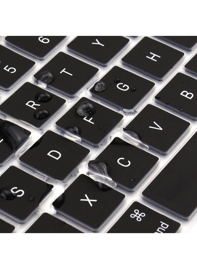 غطاء لوحة مفاتيح إنجليزي فائق النحافة EU/UK لجهاز MacBook Pro 13" 2020 (A2338 M1، A2251، A2289) وMacBook Pro 16" 2019 (A2141) – جلد سيليكوني واقي أسود - Image 2