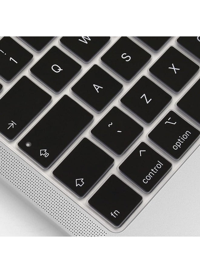 غطاء لوحة مفاتيح إنجليزي فائق النحافة EU/UK لجهاز MacBook Pro 13" 2020 (A2338 M1، A2251، A2289) وMacBook Pro 16" 2019 (A2141) – جلد سيليكوني واقي أسود - Image 5