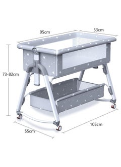 Beauenty Aluminum Alloy Baby Bed Foldable Newborn Baby Bedside Crib, Adjustable Travel Cot With Breathable Mesh Window And Mattress Mosquito Net, 0 - 24 Months  - Image 2
