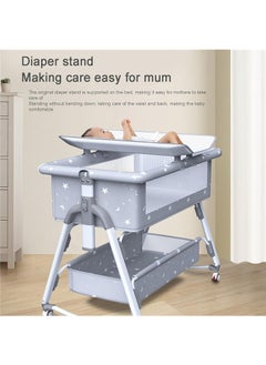 Beauenty Aluminum Alloy Baby Bed Foldable Newborn Baby Bedside Crib, Adjustable Travel Cot With Breathable Mesh Window And Mattress Mosquito Net, 0 - 24 Months  - Image 3