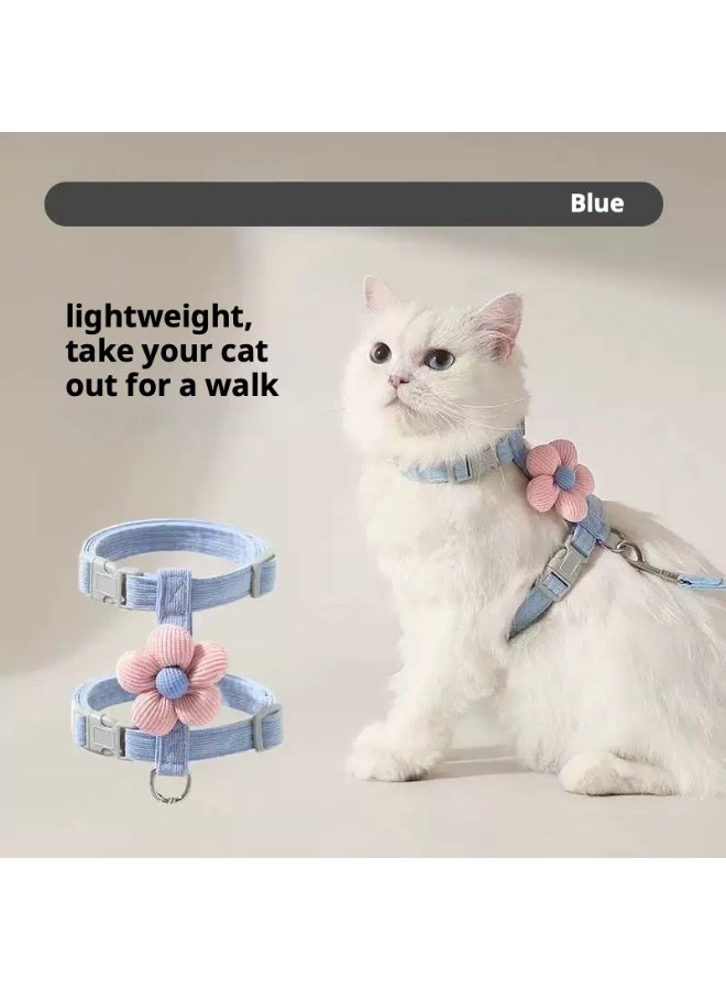 طقم حزام ومقود للقطط والكلاب الصغيرة | تصميم حرف H قابل للتعديل وغير قابل للهروب بنمط كرتوني زهري - Image 2