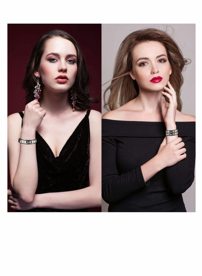 KASTWAVE Leather Stud Bracelet, studded armband for men Punk Rivet Spike Rivet Cuff Bangle Unisex Metal  Wristband for Party Favor - Image 2