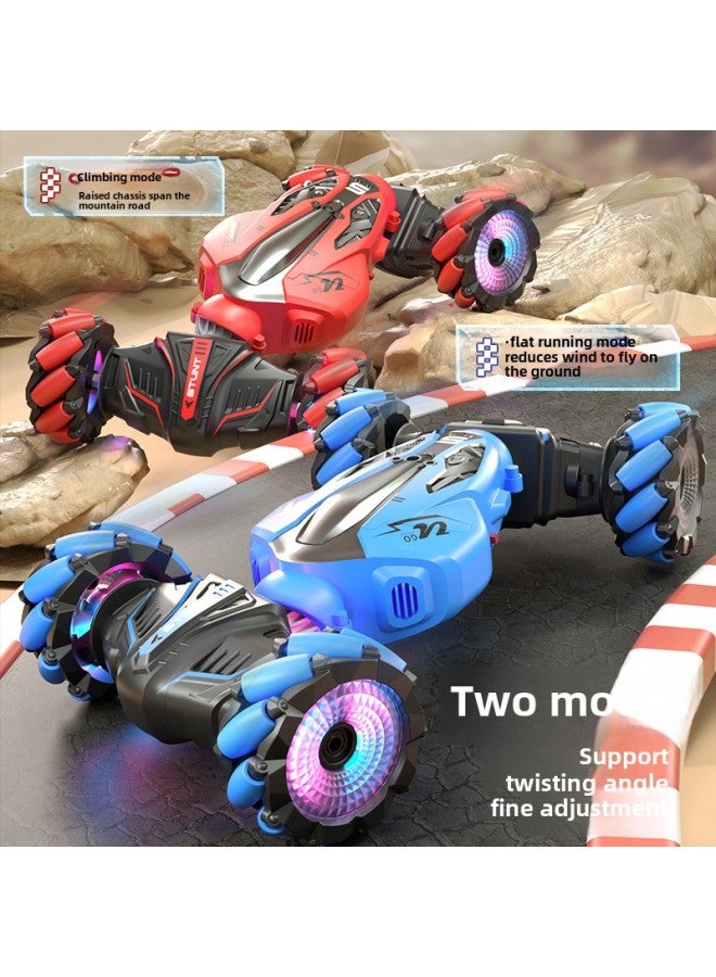 Loquat One-piece Delivery Gesture Induction Twist Car 2.4g Remote Control Off-road Vehicle Light Spray Double-sided Stunt Children's Toys-Color:Blue Drift Wheel 】-Proportion:Standard Single Power - Image 4