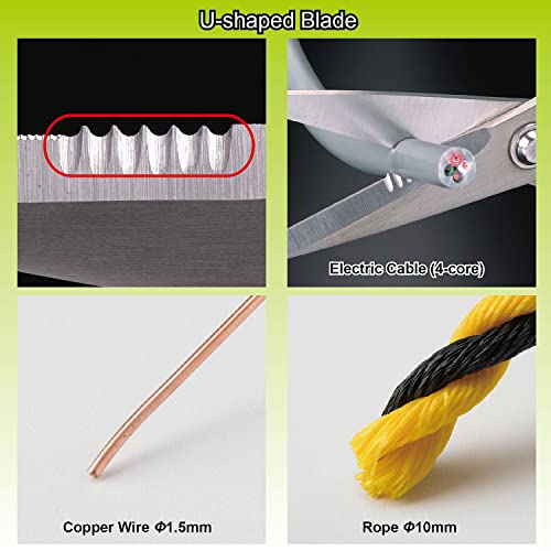 Engineer PH-50 2 in 1 Unique Cutting Blade Combination Scissors Best for Cutting Kevlar/Copper Braid Wire/Cabtire Cord/Aluminum Sheet /Best Scissors Made in Japan - Image 3