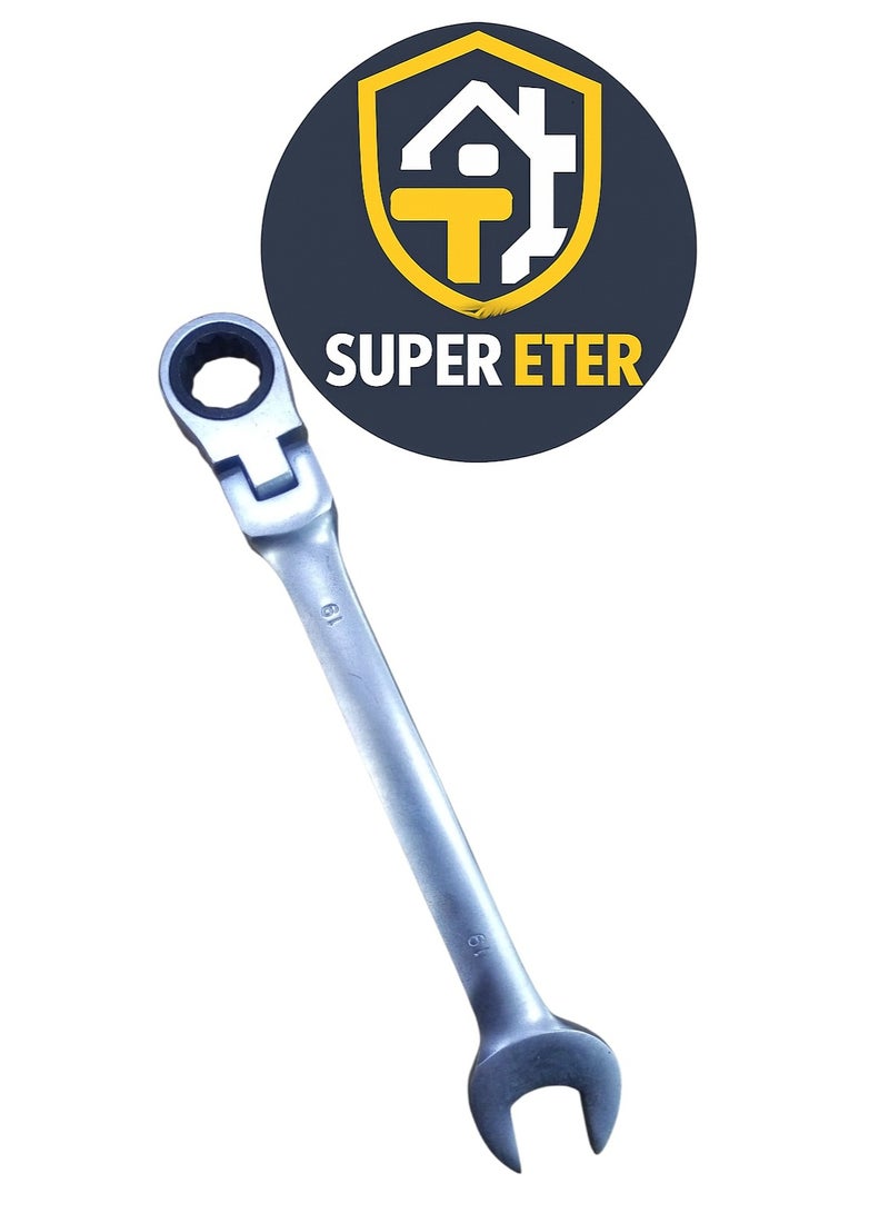 سوبر  ايتير مفتاح ربط مفصلي مزدوج 19 مم كروم فاناديوم من SUPER ETER – موديل 10005009 – قوة عالية ودقة احترافية – وزن 275 جرام - Image 1