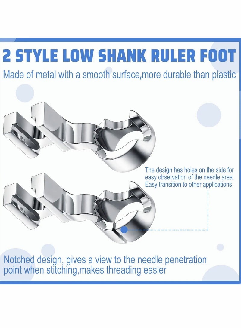 Low Shank Ruler Quilting Foot for Free Motion 1/4 Inch Thick Rulers, Pressure Compatible with Singer Brother Kenmore Janome Baby Lock Pfaff Sewing Machines 4 PCS - Image 4