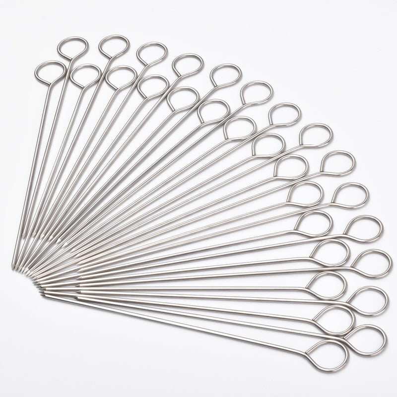 HONSHEN 30 pcs 6 inches Turkey Lacers for Trussing TurkeyStainless Steel Skewers Turkey Pins for Trussing Turkey and Poultry