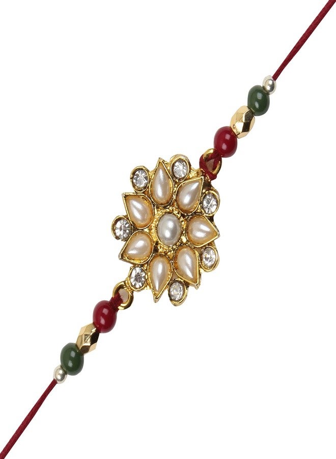 RELBEES Elegant Multi-Colour Rakhi/Rakhi For Brother/Bhai With Velvet Gift Box/Roli/Chawal(977) - Image 2