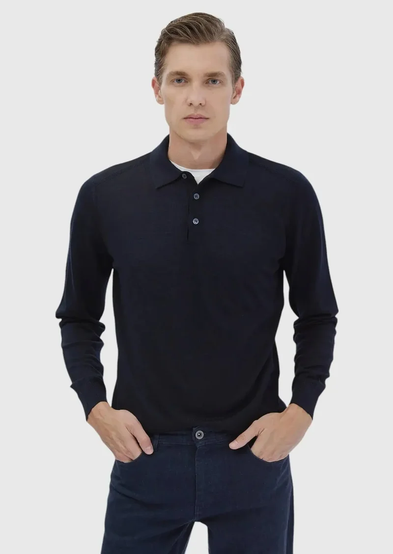 RAMSEY Navy Blue Knitwear Sweatshirt