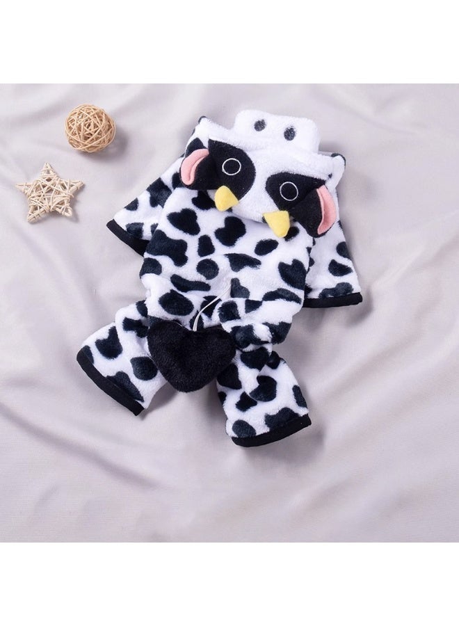 OUTAD Coral Velvet Jacket Dog Hoodie Pyjamas Keep Warm Puppy Clothes Cow Milk Costume for Pets - Image 5