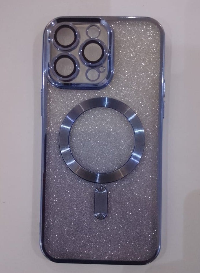 Undefined 4 In 1 Back Protection Cover For IPhone 14 Pro Max With Camera Protector, Wireless Charging And Cyan Sticker