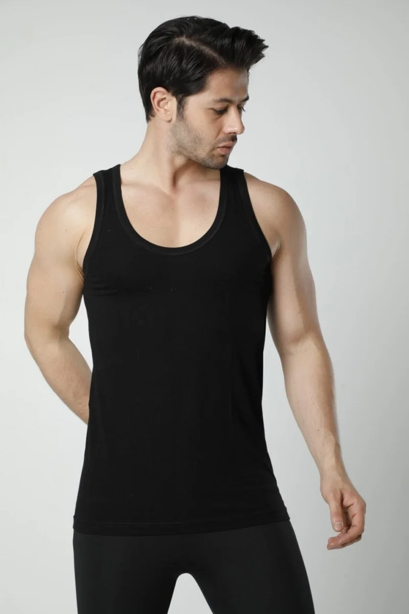 HMD 600 100% Cotton Single Jersey Men's Athlete - Black