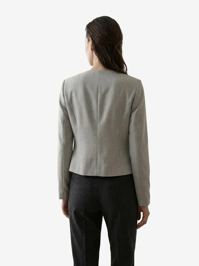 My Fashion Grey MY FASHION Tailored Short Buttoned Tweed Jacket for Women | Best Price UAE