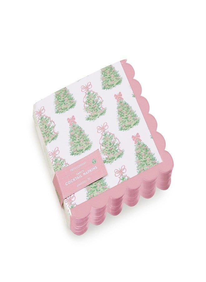 توز كومباني منديل كوكتيل ورقي ثلاثي الطبقات مزين بفيونكة من تووز كومباني، بحواف مزخرفة، 5 بوصات، متعدد الألوان - Image 1