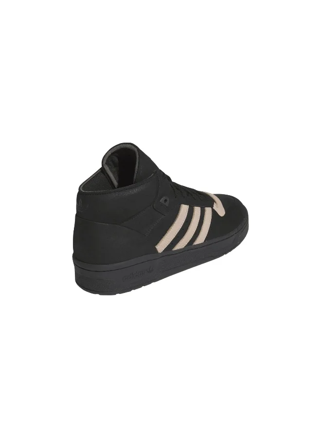 adidas Originals Rivalry Mid 001 Black Basketball Shoes For Men 3.5