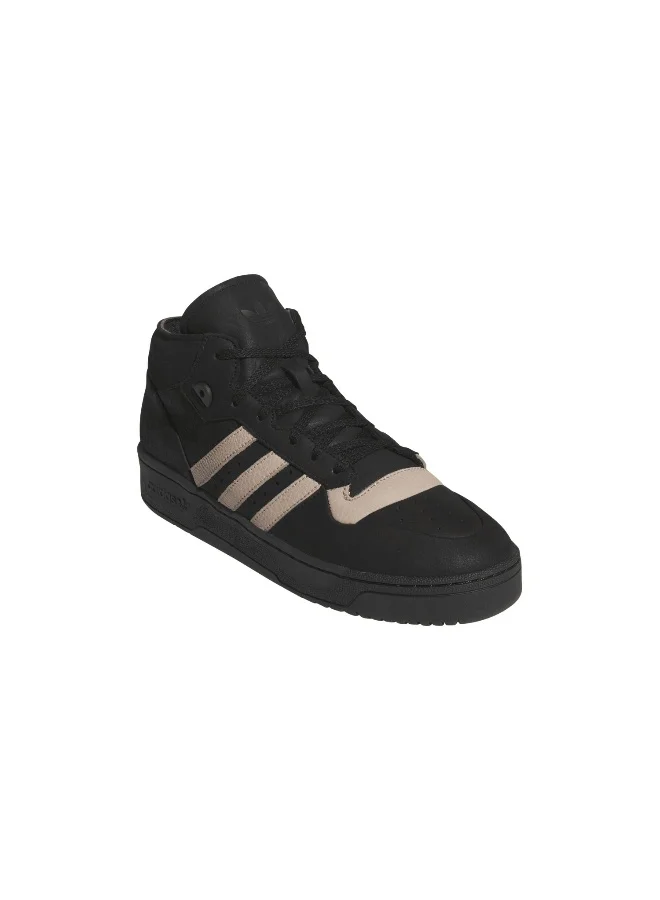 adidas Originals Rivalry Mid 001 Black Basketball Shoes For Men 3.5