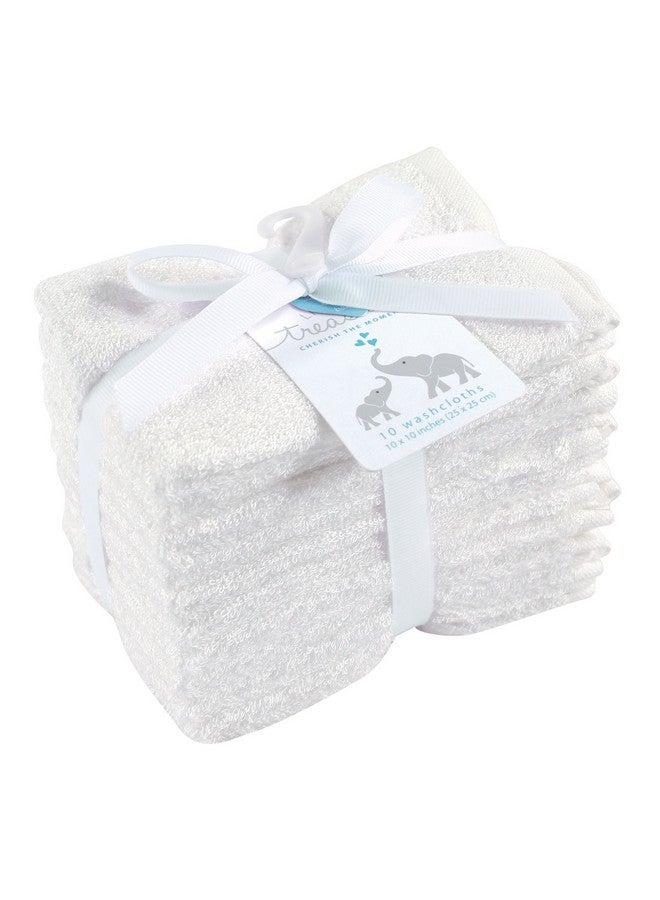Little Treasure Unisex Baby Rayon from Bamboo Luxurious Washcloths, White, One Size - Image 1