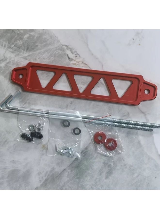 حامل بطارية السيارة العالمي الأحمر من سبائك الألمنيوم مع قوسين برغي J - Image 1