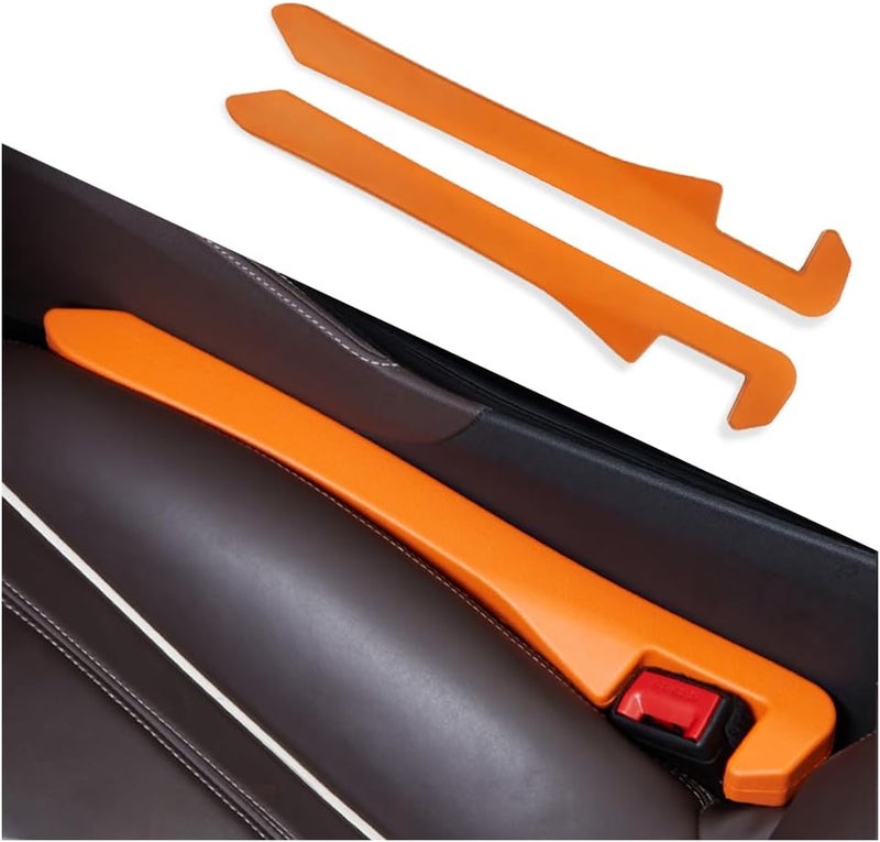 IHOTDER Super Flexible Car Seat Gap Filler,Durable Car Organizer Between Seats for Tightly Filling Seat Gaps,Universal CCar Side Seat Gap Filler CCar Accessories for Women & Men (Orange/2PCS)… - Image 1