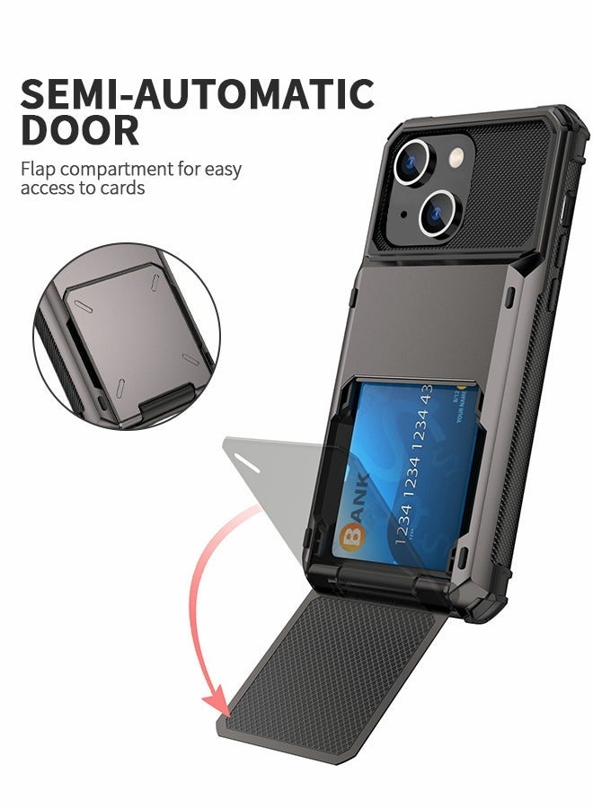 GROIC Compatible with IPhone 14 6.1 Inch Case 5G Wallet Cover 5-Card ID Slot Credit Card Flip Hidden Pocket Dual Layer Hybrid TPU Bumper Armor Protective Hard Shell Back - Image 2