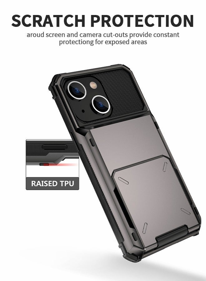 GROIC Compatible with IPhone 14 6.1 Inch Case 5G Wallet Cover 5-Card ID Slot Credit Card Flip Hidden Pocket Dual Layer Hybrid TPU Bumper Armor Protective Hard Shell Back - Image 5