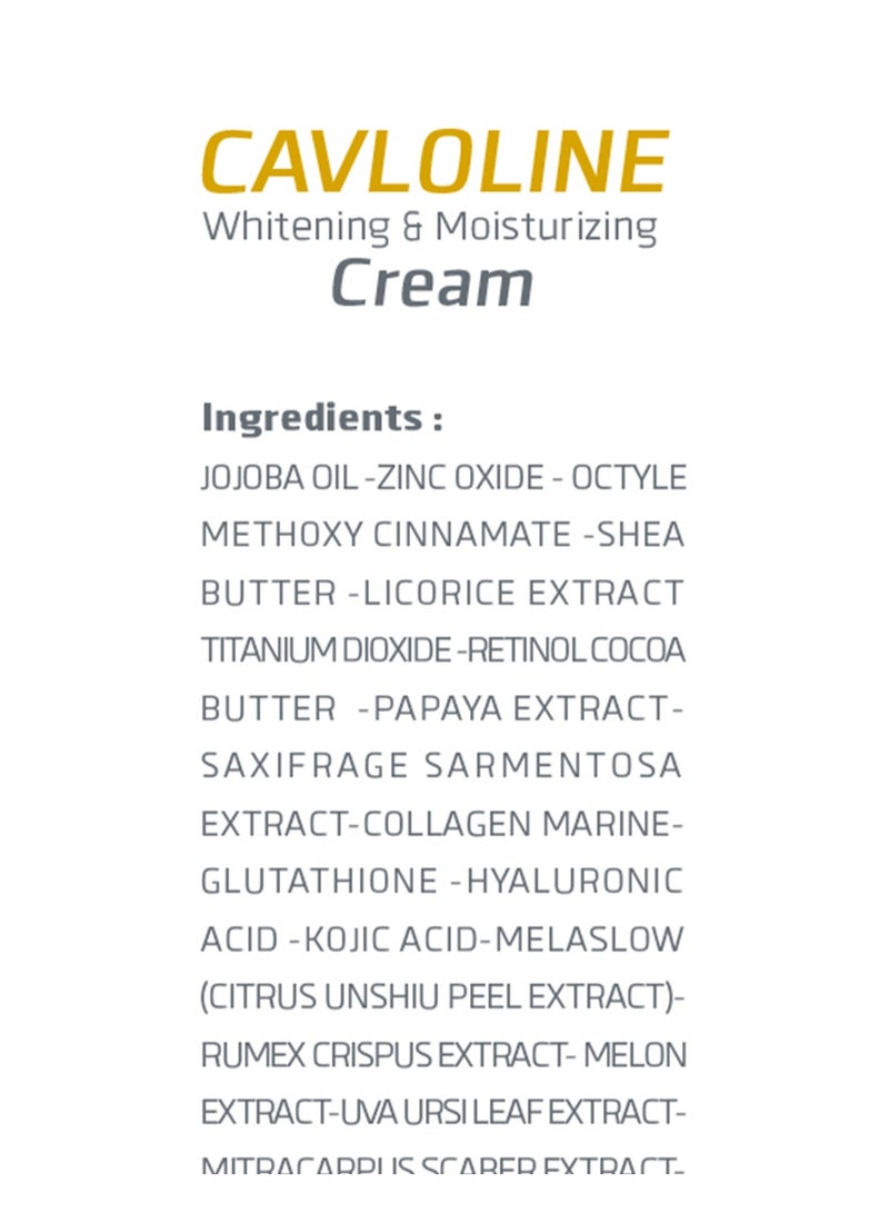 MEROZA CAVLOLINE Whitening Cream – Advanced Brightening Formula with 27 Active Ingredients – 60gm - Image 3