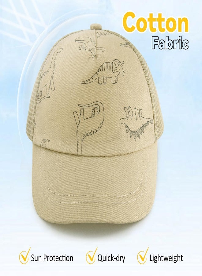 POMIJIAN Toddler Baseball Hat Baby Boy Sun Hat Cotton Baseball Cap UV Protection Girls Outdoor Park Hats for Kids (US, Age, 0 Months, 12 Months, 1a4-khaki) - Image 2