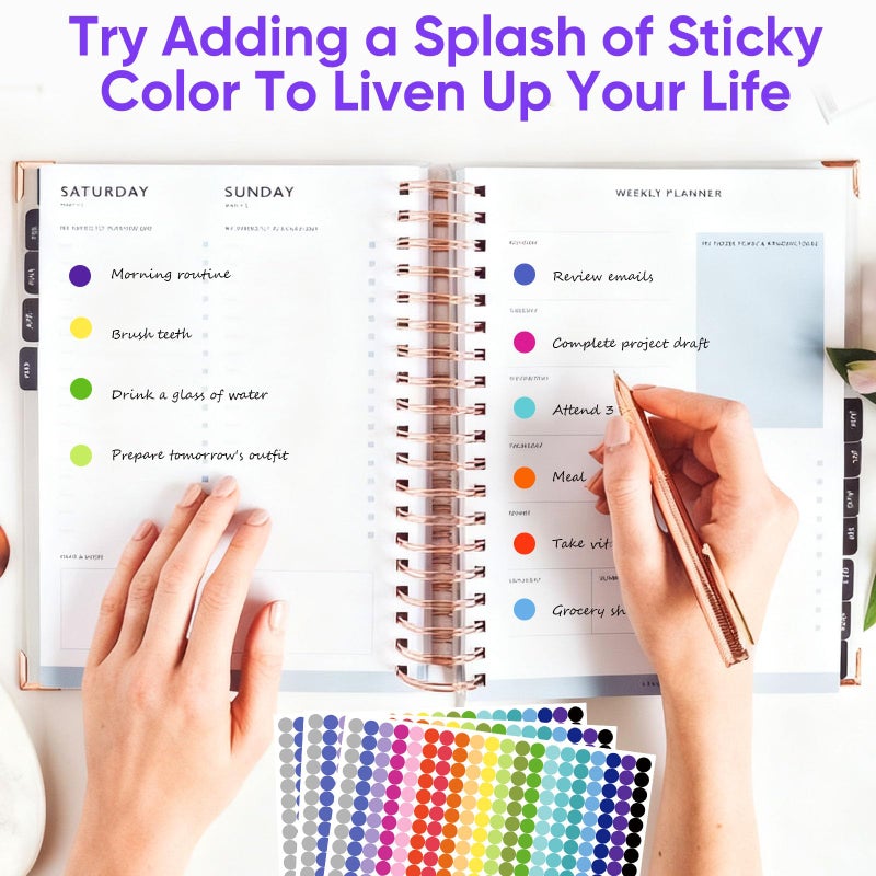labelon 12000 PCS Small Colored Dot Stickers, 1/4" Round Color Coding Labels,20 Colors Circle Tiny Dot Stickers for Classroom, Office, Library, Inventory Organizing, File Classification - Image 4