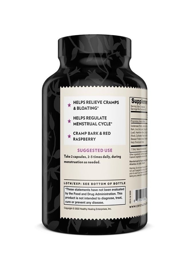 Crystal Star Women's Best Friend for Periods, 120 Capsules - Menstrual Abdominal Cramps, Bloating, & Monthly Cycle Support - Natural Female Herbal Supplement Caps - Vegetarian Vegan Non-GMO  - Image 3
