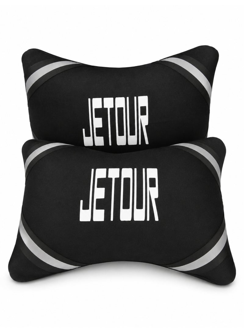 2pcs Jetour Logo Car Headrest– Comfortable Neck Pillow for Long Driving – Elegant Design – Neck Support – Compatible with all cars_Neck Support while driving