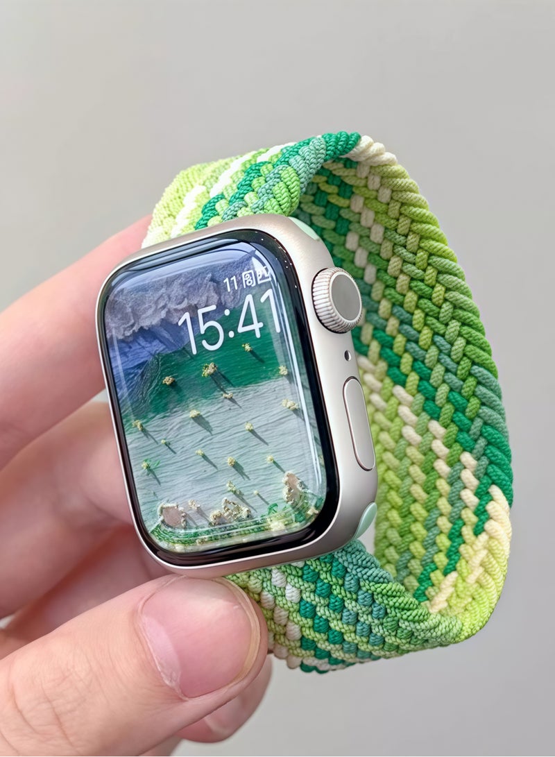 Nylon woven sliding buckle watch band for 38/40/41mm with adjustable elastic single loop strap for Apple Watch 1/2/3/4/5/6/7/se - Image 4