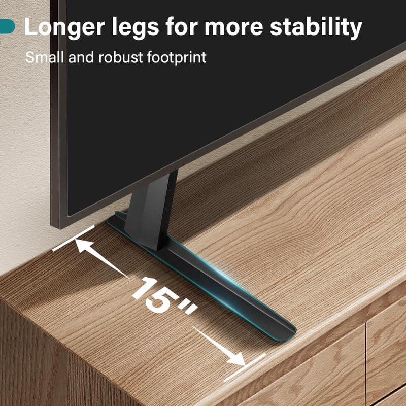 BFTOU Black Universal TV Stand Tabletop for 27 to 65 inch LCD Flat Screen TV,Max VESA 800 x 400mm, Height Adjustable TV Base Holds up to 88lbs - Image 4