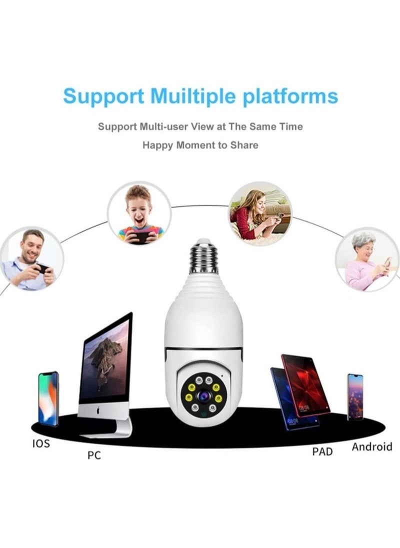 ELTRAZONE 1080P Wireless Tovnet Wifi Pan/Tilt Light Bulb Security Camera, 360 Degrees 3.0MP Cam Home Surveillance CCTV Panoramic IP Camera, with Night Vision, Two Way Audio, Smart Motion Detection - Image 5