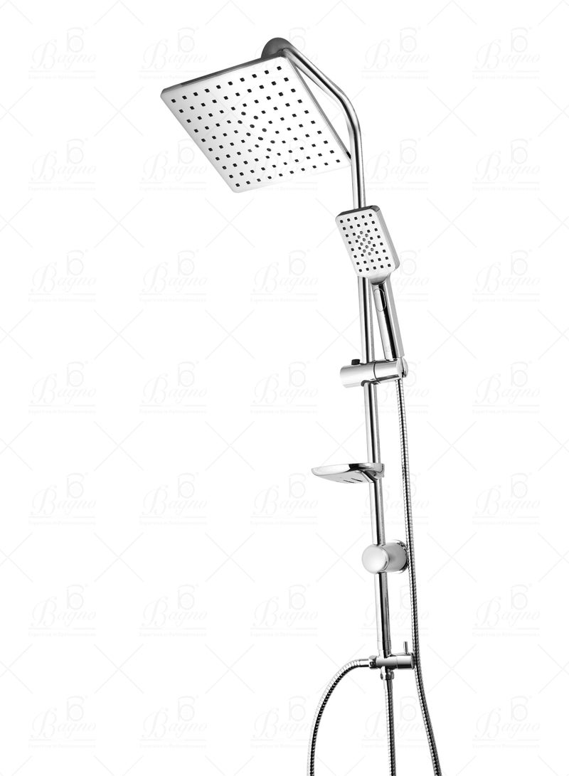 B BAGNO Shower Kit 85-4C with diverter, 210MM shower head, With 15° Rotation Angle / 260MM hand shower Rainfall shower - Image 1