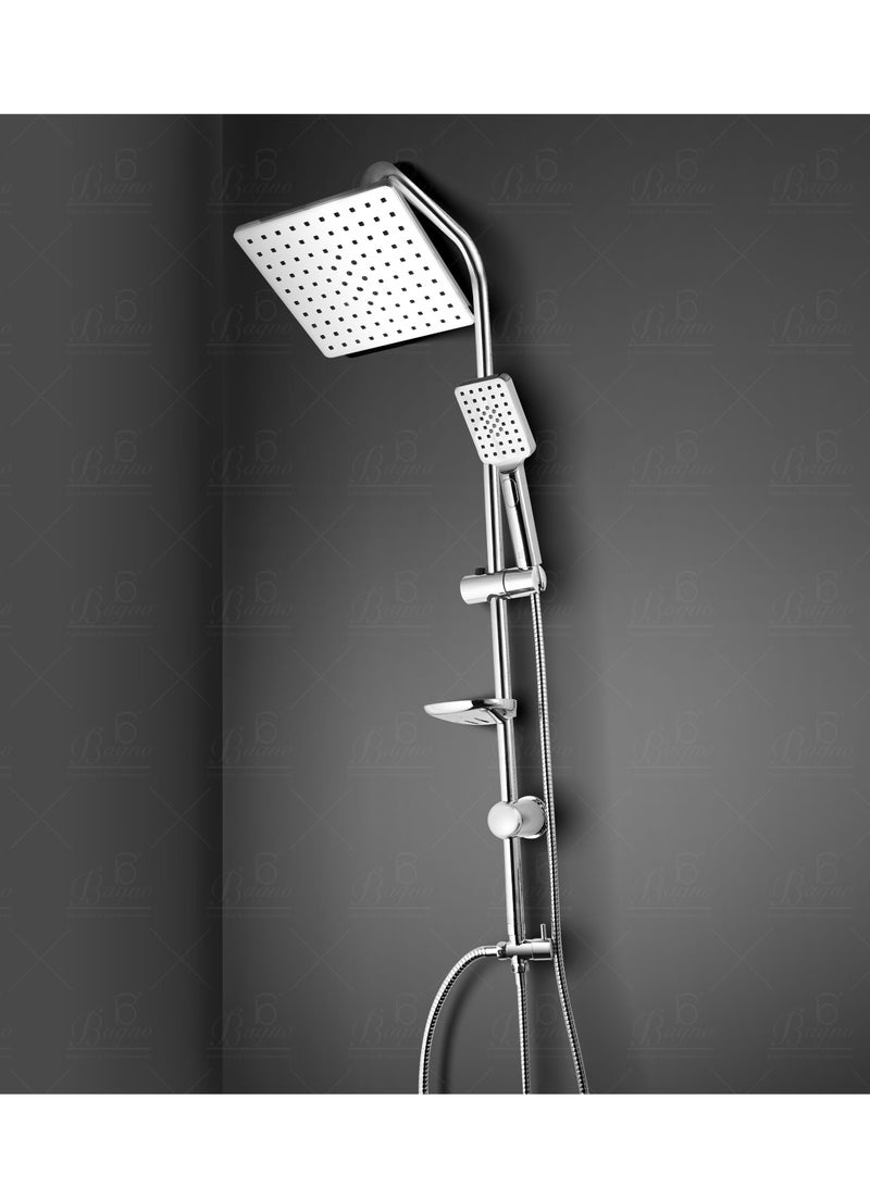 B BAGNO Shower Kit 85-4C with diverter, 210MM shower head, With 15° Rotation Angle / 260MM hand shower Rainfall shower - Image 2