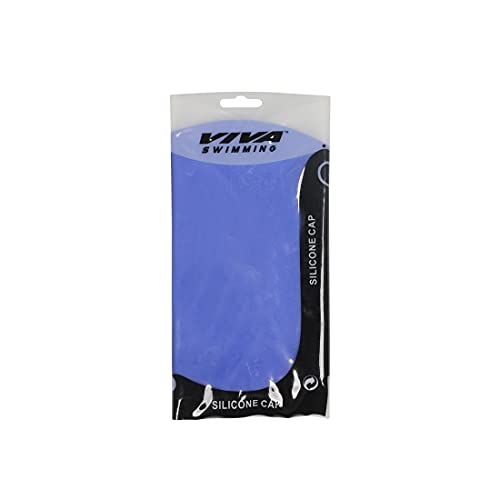 Viva Unisex Silicone Swimming Cap with Zip Pouch (Blue) - Image 2