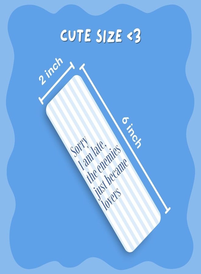 Funk You Store Bookmarks (Set of 15) Pinteresty Designs Bookmarks for Books, Gifting | Matte Laminated, Double-Sided Prints (6 x 2 inches) Quotes for Book Lovers, Novel, Library (Blue Aesthetic) - Image 3