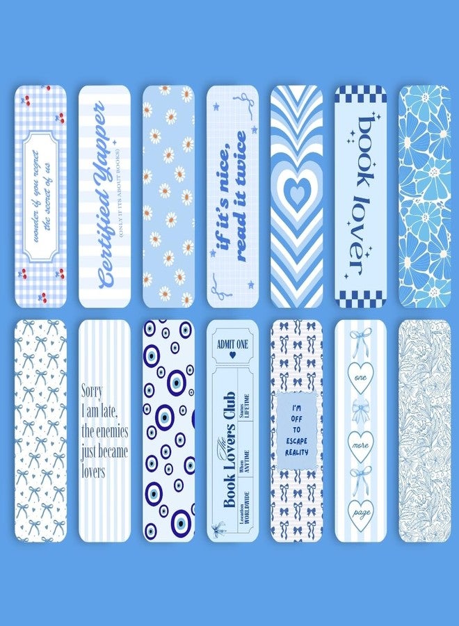 Funk You Store Bookmarks (Set of 15) Pinteresty Designs Bookmarks for Books, Gifting | Matte Laminated, Double-Sided Prints (6 x 2 inches) Quotes for Book Lovers, Novel, Library (Blue Aesthetic) - Image 1