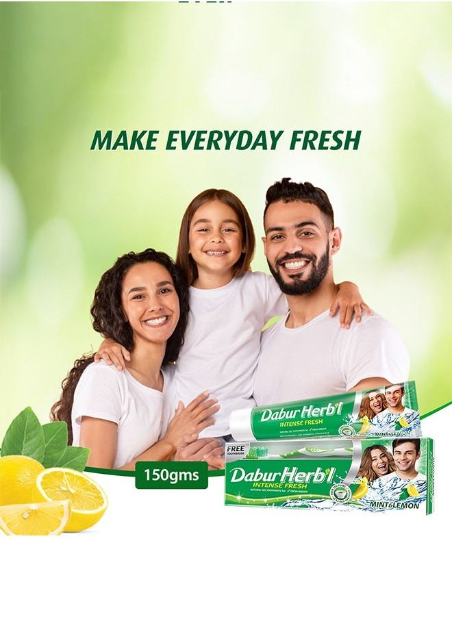 Dabur - Dabur Herbal Cavity Protectection Clove Toothpaste | Enriched with Clove | Natural Toothpaste For Cavity Free Strong Teeth - 150g + Toothbrush (Pack of 3) - Image 1