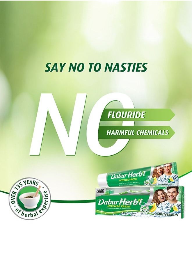 Dabur - Dabur Herbal Cavity Protectection Clove Toothpaste | Enriched with Clove | Natural Toothpaste For Cavity Free Strong Teeth - 150g + Toothbrush (Pack of 3) - Image 1