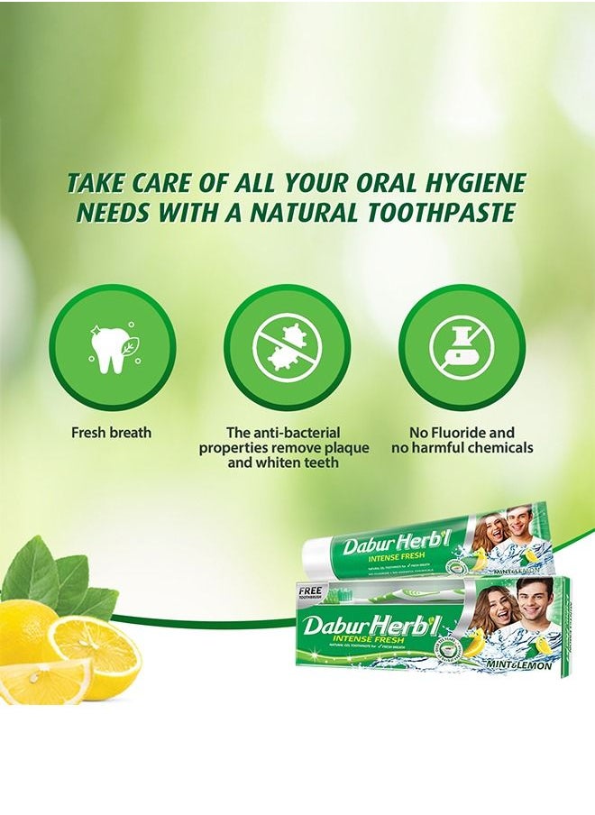 Dabur - Dabur Herbal Cavity Protectection Clove Toothpaste | Enriched with Clove | Natural Toothpaste For Cavity Free Strong Teeth - 150g + Toothbrush (Pack of 3) - Image 1