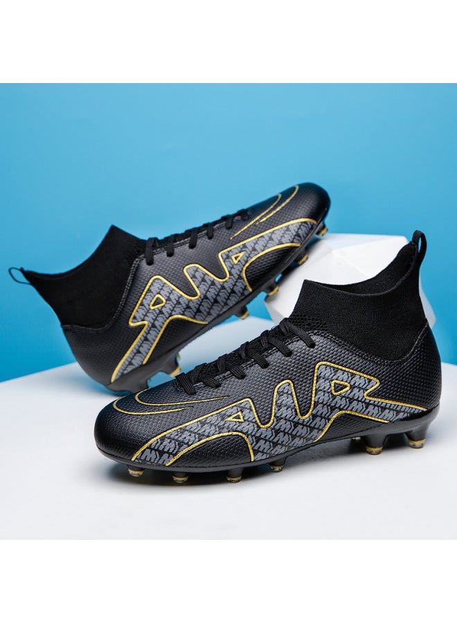 Ronaldo Messi Stab 15 Children's High-top Football Shoes Men's Artificial Lawn Spikes Training Sneaker Black Warrior Wjs-ck15 Long Nails