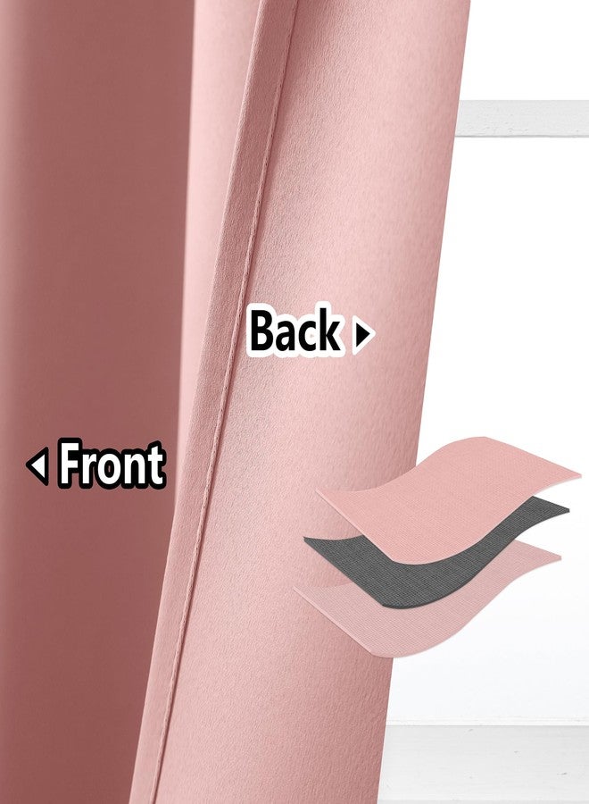 AOSKY Door Curtains for Doorway Privacy, Pink Grommet Closet Curtains for Bedroom, Door Window Curtain, Light Blocking Thermal Insulation Drapes for Living Room Set of 1 Panels, 25" W x 40" L - Image 3
