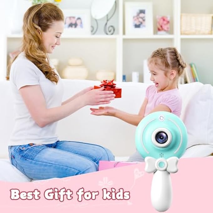 KIDS CAMERA TOY FOR GIRLS AGE 3-9, MAGIC WAND WITH BOW HANDHELD CAMERA, PORTABLE 1080P HD VIDEO SELFIE DIGITAL CAMERA WITH 32GB SD CARD, CHRISTMAS BIRTHDAY GIFTS FOR TODDLER - Image 4